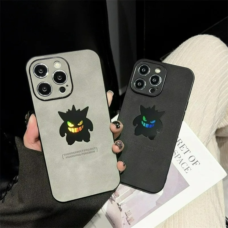 Phone Accessories Kiosk - Cartoon Anime Gengar Leather Texture Laser