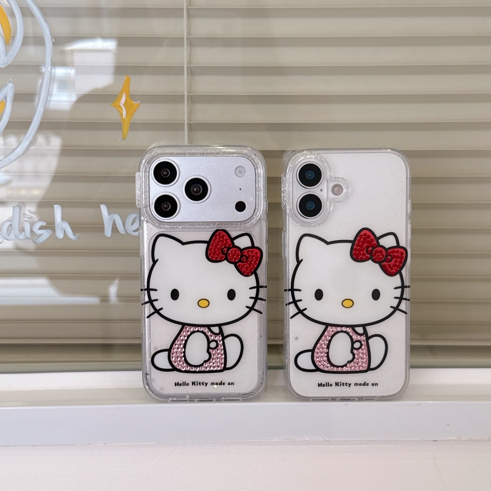 Phone Accessories Red - Cute 3D Rhinestone KT Phone Case