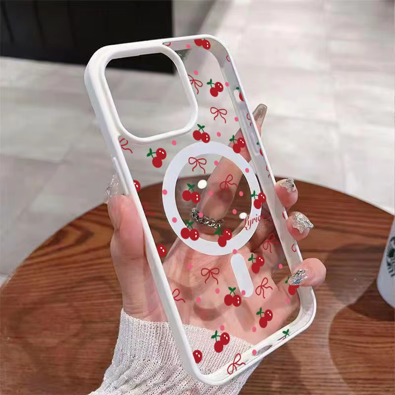 Phone Accessories Red - Red Cherry Printed Magnetic Phone Case