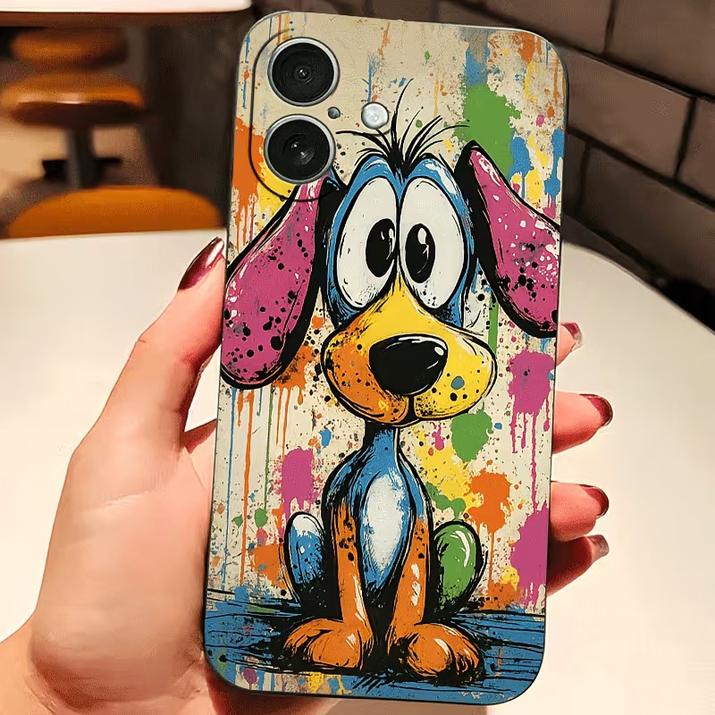 Phone Accessories Kiosk - Graffiti Colored Puppy TPU Phone Case