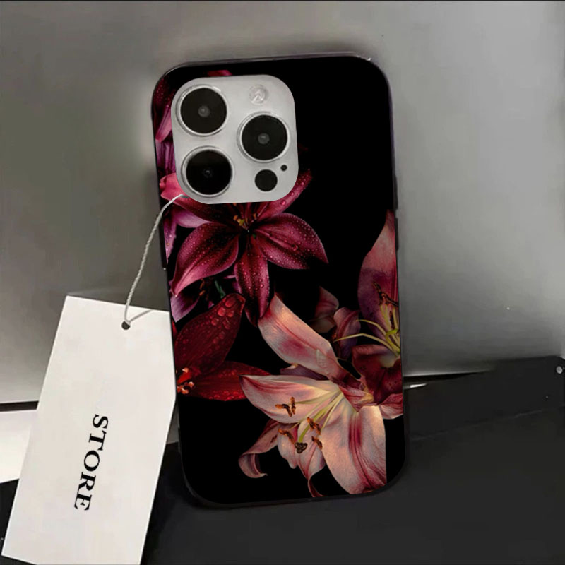 Phone Accessories Red - Elegant Red Lily Flower Phone Case