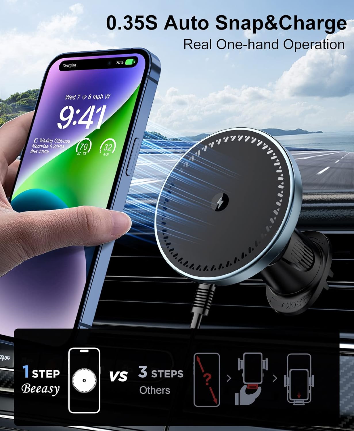 Phone Cooling Fan - UYUXIO Magnetic Car Mount Phone Holder
