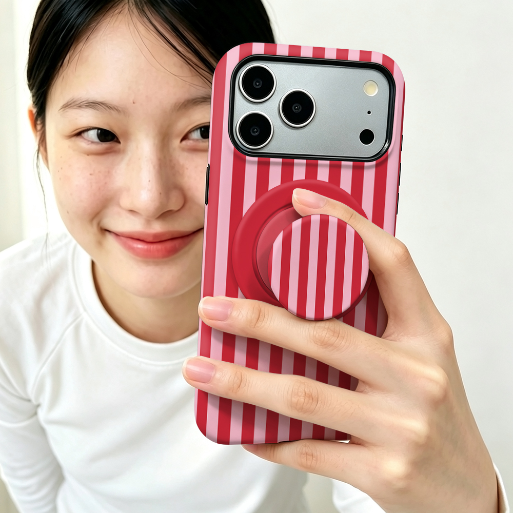 Phone Accessories Red - Red Stripe Magnetic Case For iPhone