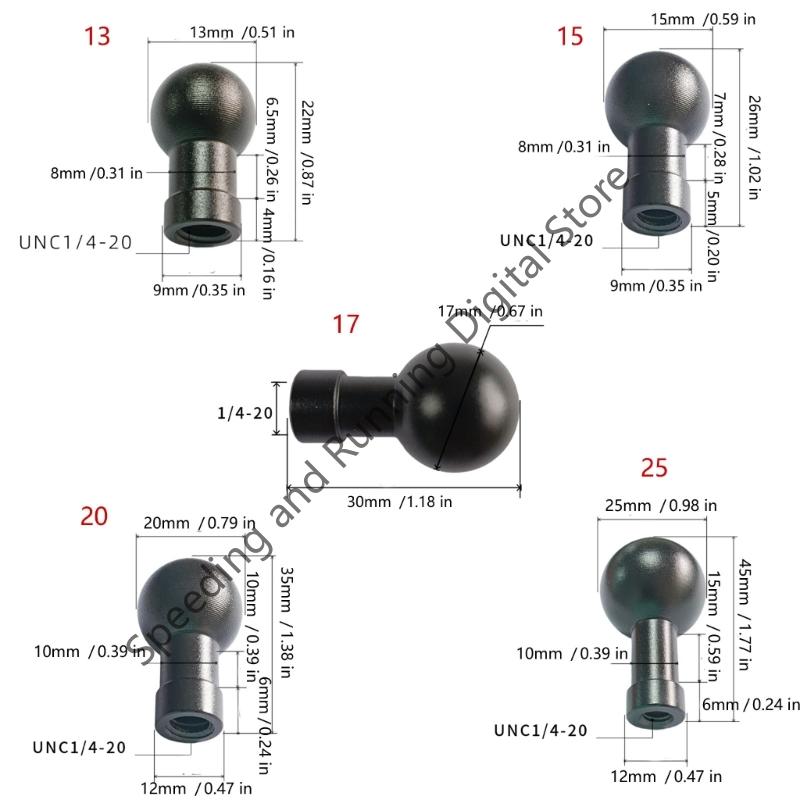 1/4 female ball head to 13/17/ - Phone Accessories Video review and price