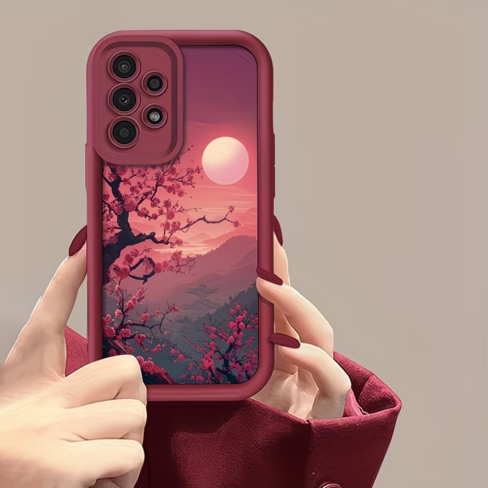 Sunset Mountain Peak Anti-Fall - Phone Accessories Red review and price