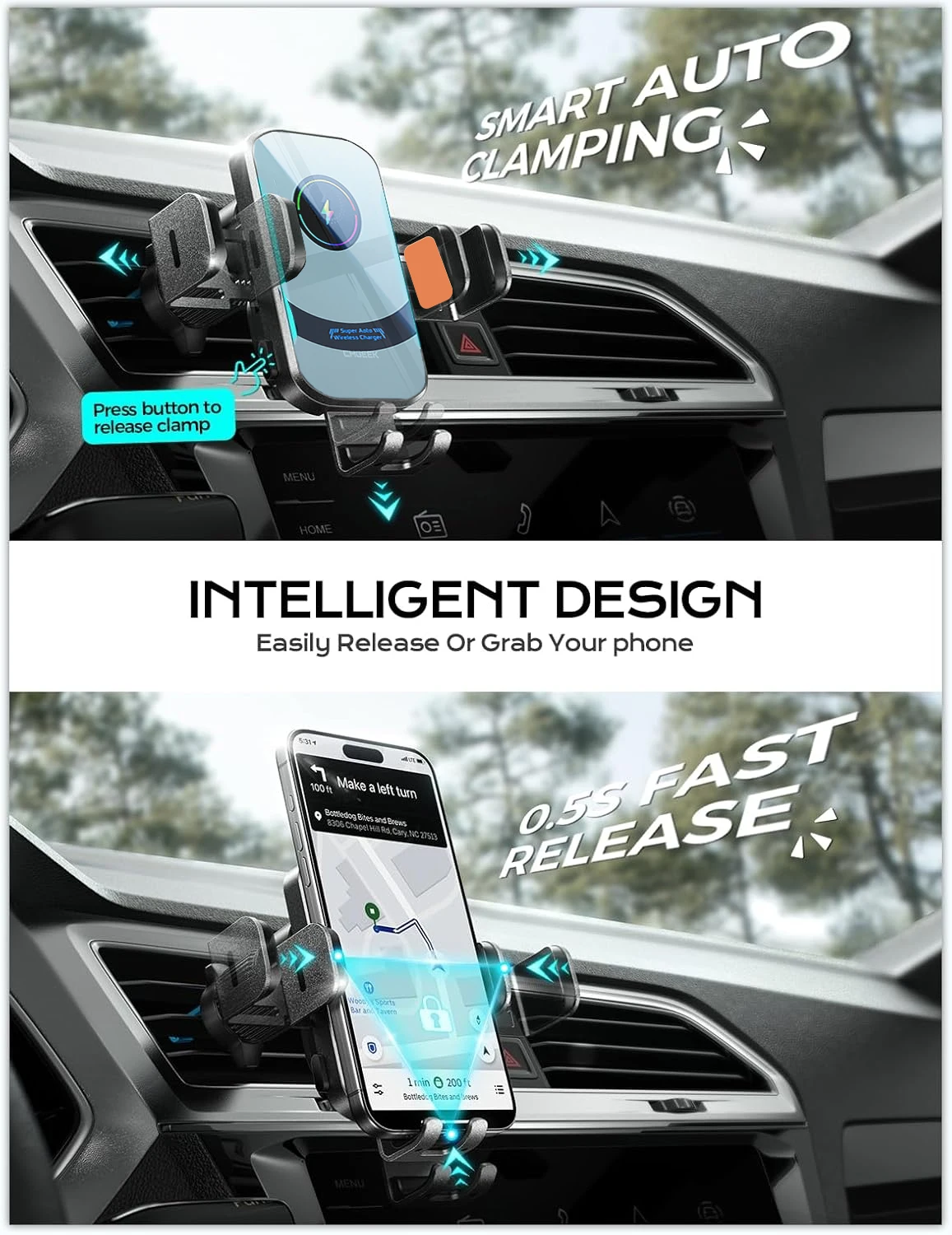 UYUXIO Wireless Car Charger Su - Phone Cooling Fan review and price