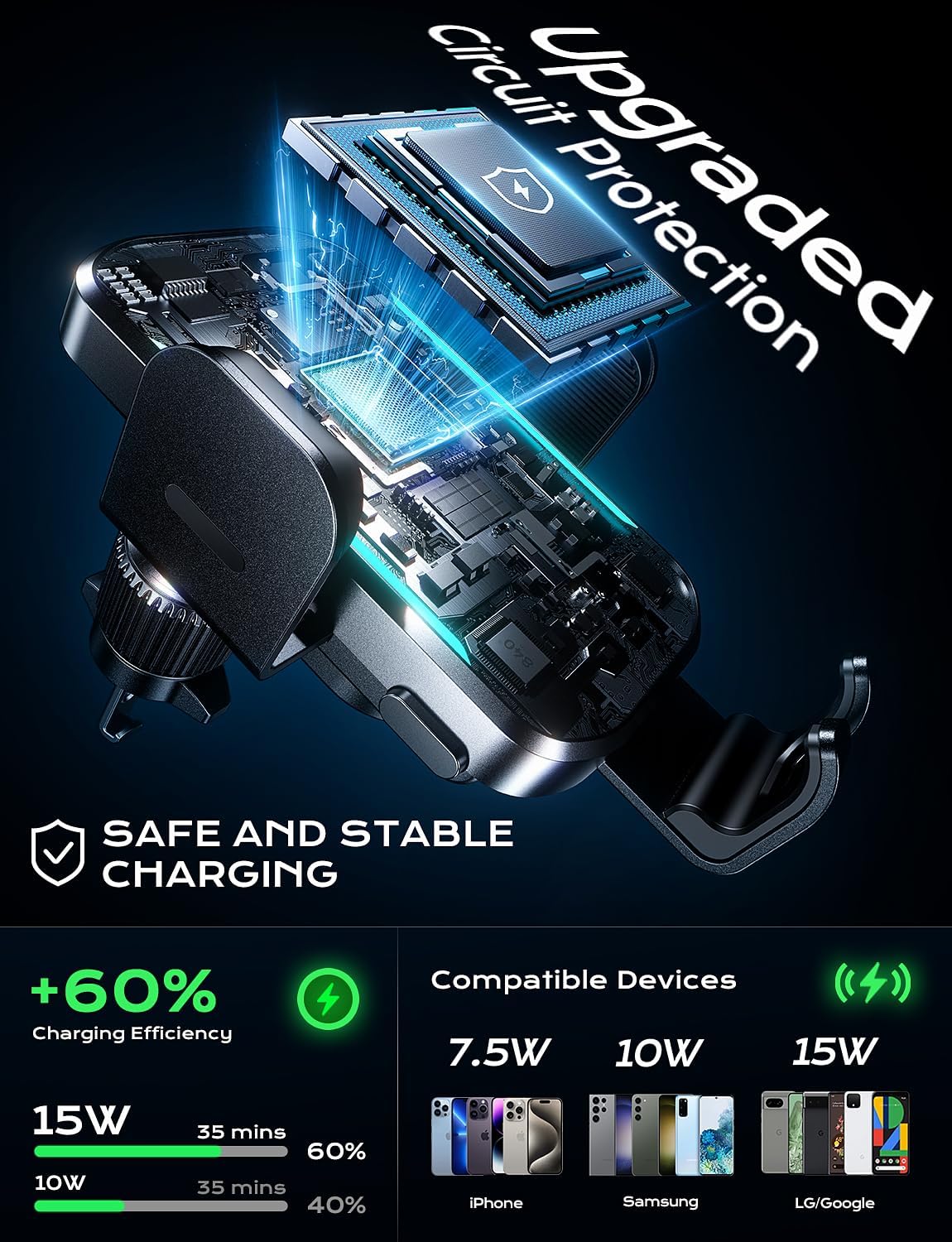 UYUXIO Wireless Car Charger Su - Phone Cooling Fan review and price