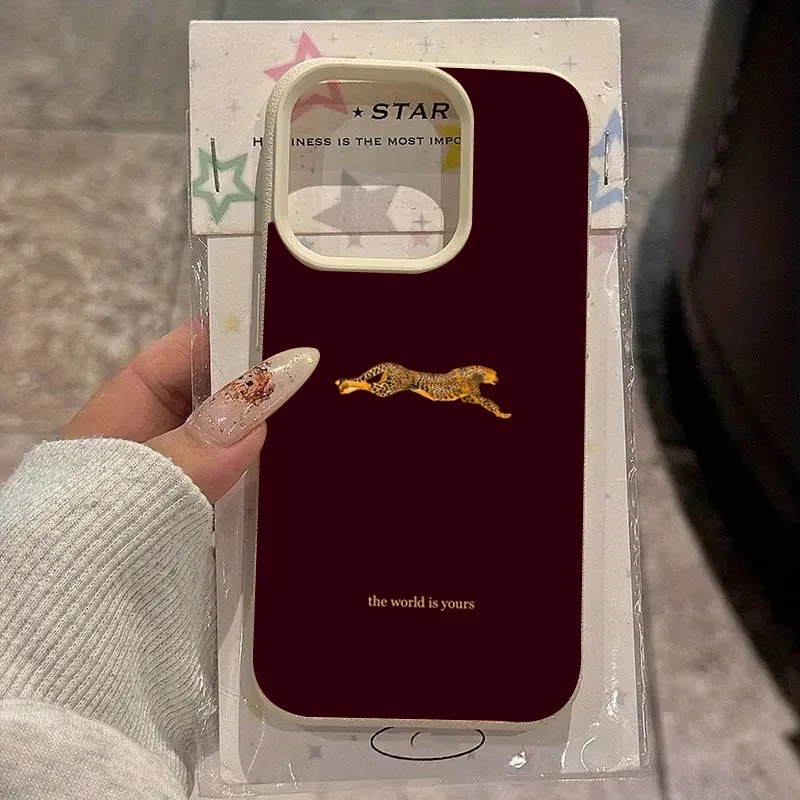 Fashion Leopard Wine Red Soft  - Phone Accessories Red review and price
