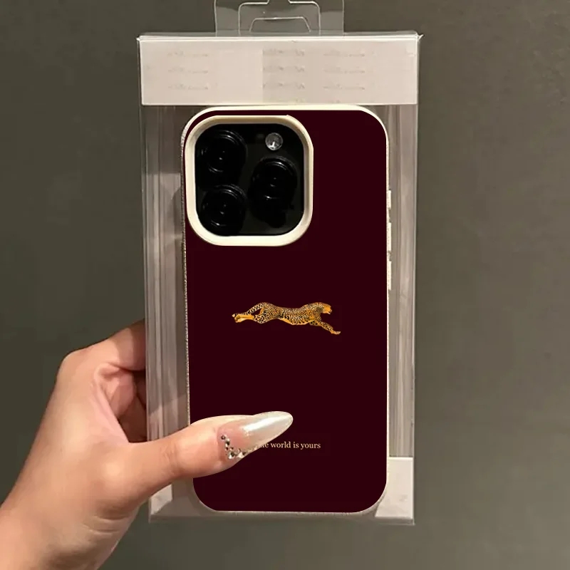 Fashion Leopard Wine Red Soft  - Phone Accessories Red review and price