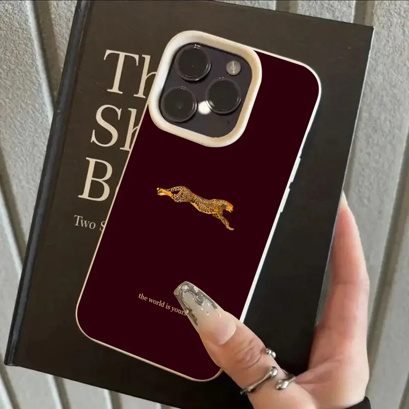 Fashion Leopard Wine Red Soft  - Phone Accessories Red review and price