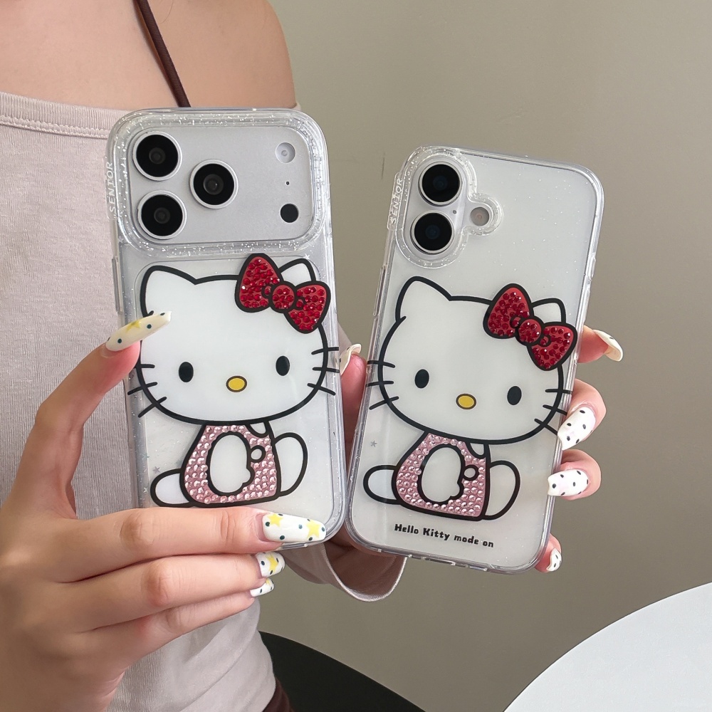Cute 3D Rhinestone KT Phone Ca - Phone Accessories Red review and price