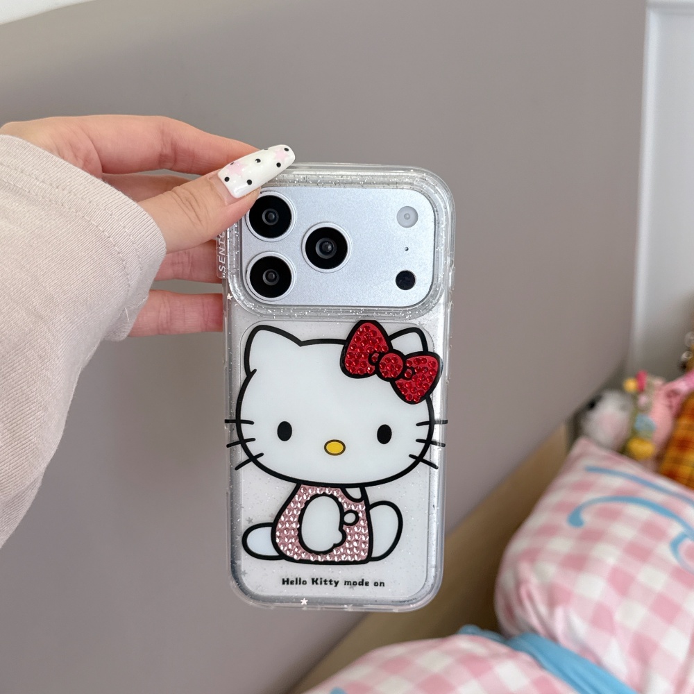 Cute 3D Rhinestone KT Phone Ca - Phone Accessories Red review and price