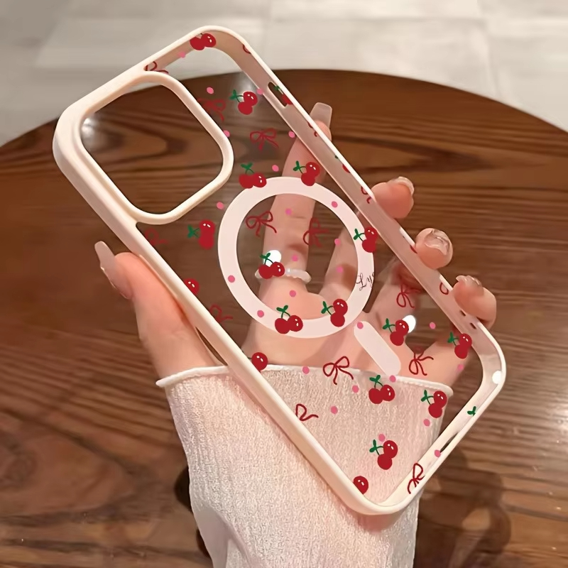 Red Cherry Printed Magnetic Ph - Phone Accessories Red review and price