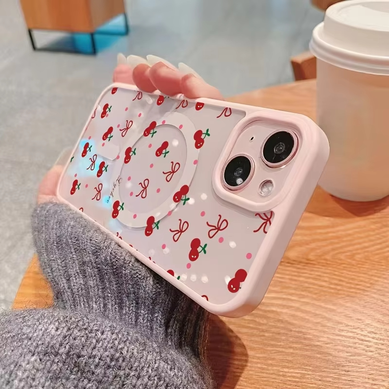Red Cherry Printed Magnetic Ph - Phone Accessories Red review and price