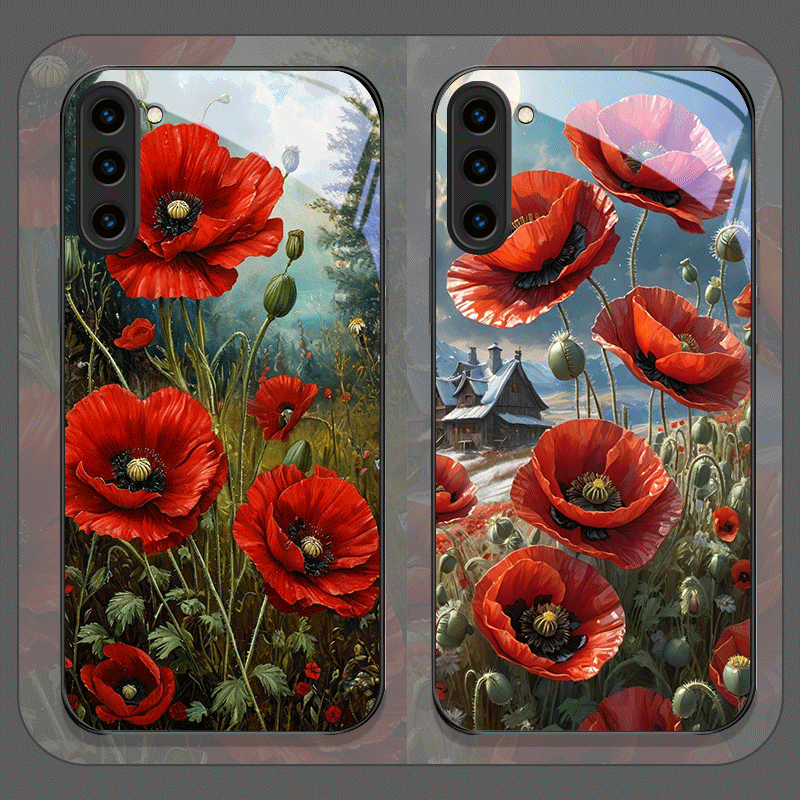 Retro Poppy Flower Bloom Hot R - Phone Accessories Red review and price