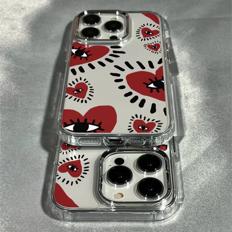 Unique Red Heart Eye Frame Sof - Phone Accessories Red review and price