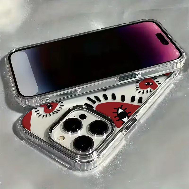 Unique Red Heart Eye Frame Sof - Phone Accessories Red review and price