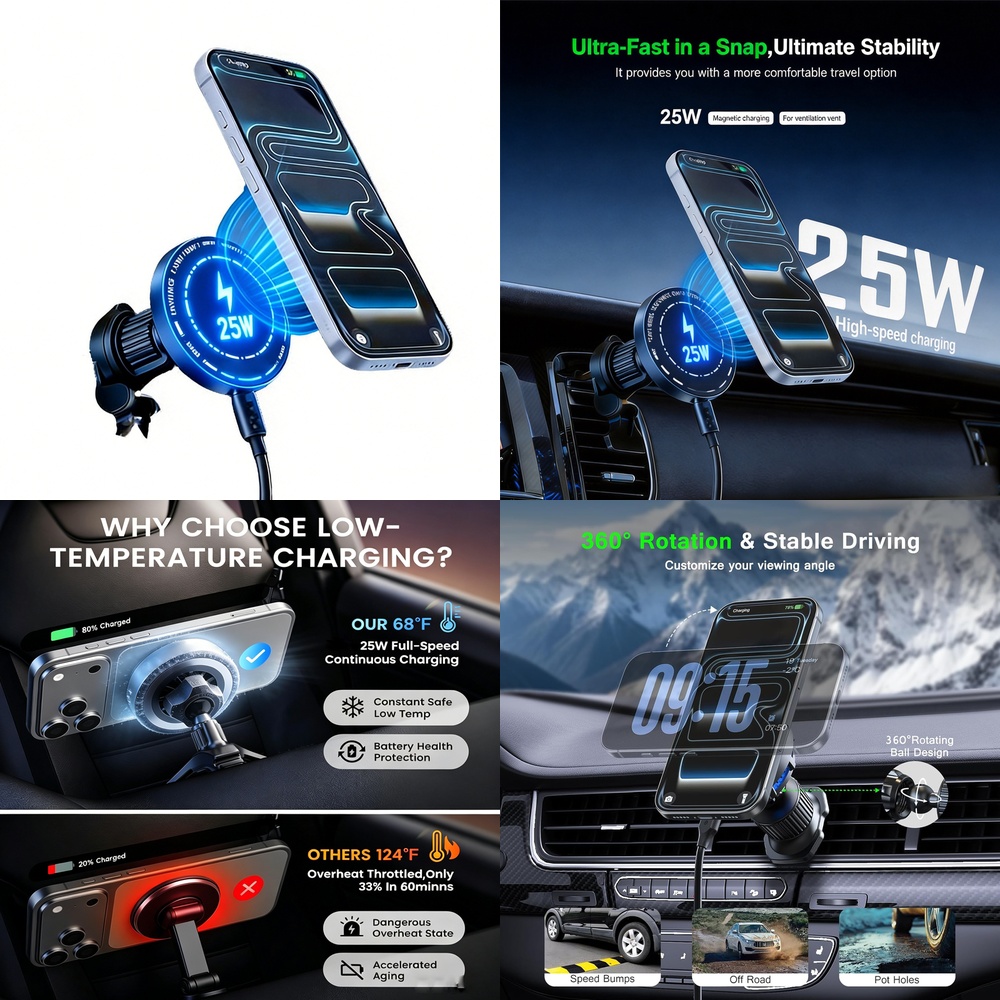 Strong 25W Magnetic Wireless C - Phone Cooling Fan review and price