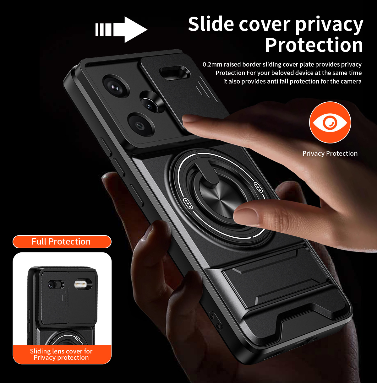 Lens Slide Camera Phone Case f - Phone Ring Holder review and price